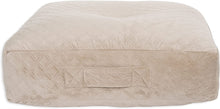 Load image into Gallery viewer, Like New/Unboxed- Elements Quilted Velvet Fabric Floor Seat Cushion, 24" x 24", (Natural)