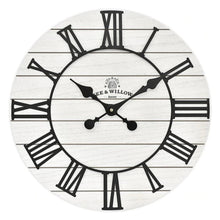 Load image into Gallery viewer, Like New/Unboxed- Bee & Willow Home Rustic Wood 18-Inch Wall Clock (White)
