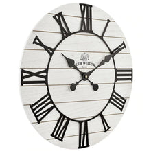 Load image into Gallery viewer, Like New/Unboxed- Bee & Willow Home Rustic Wood 18-Inch Wall Clock (White)