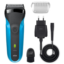 Load image into Gallery viewer, Like New/Unboxed- Braun Series 3 310s Wet & Dry Electric Shaver for Men / Rechargeable Electric Razor (Blue)