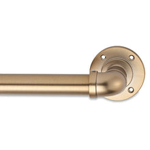 Load image into Gallery viewer, Like New/Unboxed- Cambria Industrial 42-Inch Single Curtain Rod Set (Warm Gold)
