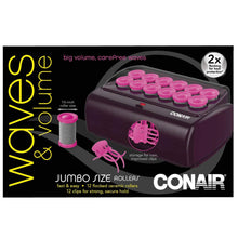 Load image into Gallery viewer, Like New/Unboxed- Conair Express Waves & Volume Hot Rollers, Jumbo 1 1/2" Hot Rollers (Black/Pink)