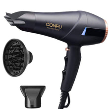 Load image into Gallery viewer, Like New/Unboxed- Confu Professional Ionic Hair Dryer 1875W AC Motor Blow Dryer w/ Diffuser 2 Concentrators Fast Drying - ETL Certified (Black)