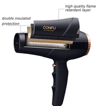 Load image into Gallery viewer, Like New/Unboxed- Confu Professional Ionic Hair Dryer 1875W AC Motor Blow Dryer w/ Diffuser 2 Concentrators Fast Drying - ETL Certified (Black)