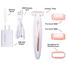 Load image into Gallery viewer, Like New/Unboxed- Finishing Touch Flawless Body Rechargeable Ladies Shaver and Trimmer (White/Rose Gold)