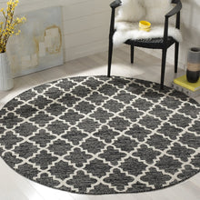 Load image into Gallery viewer, Like New/Unboxed- Safavieh Montauk Collection Handmade Flatweave 6' Diameter Cotton Round Area Rug - MTK810D (Black/Ivory)