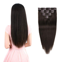 Load image into Gallery viewer, Like New/Unboxed- Fairise Real Clip in Hair Extensions Dark Brown 8 Pieces