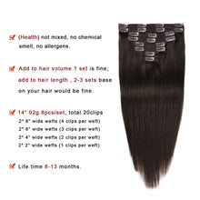 Load image into Gallery viewer, Like New/Unboxed- Fairise Real Clip in Hair Extensions Dark Brown 8 Pieces