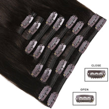 Load image into Gallery viewer, Like New/Unboxed- Fairise Real Clip in Hair Extensions Dark Brown 8 Pieces