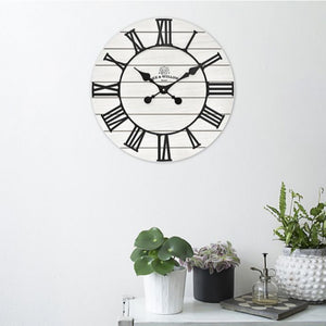 Like New/Unboxed- Bee & Willow Home Rustic Wood 18-Inch Wall Clock (White)