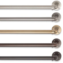 Load image into Gallery viewer, Like New/Unboxed- Cambria Industrial 42-Inch Single Curtain Rod Set (Warm Gold)
