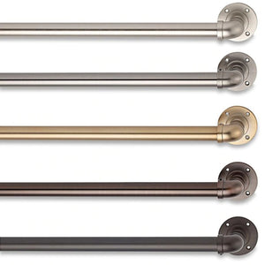 Like New/Unboxed- Cambria Industrial 42-Inch Single Curtain Rod Set (Warm Gold)