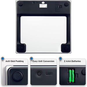 Like New/Unboxed- Etekcity Digital Body Weight Bathroom Scale With Step-On Technology (Black)