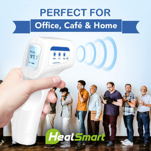 Like New/Unboxed- HealSmart Thermometer Forehead & Object Non-touch Indoor Outdoor Professional Temperature Measurement with Memory Function (White)