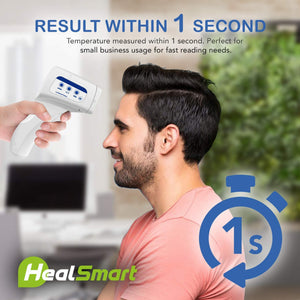 Like New/Unboxed- HealSmart Thermometer Forehead & Object Non-touch Indoor Outdoor Professional Temperature Measurement with Memory Function (White)