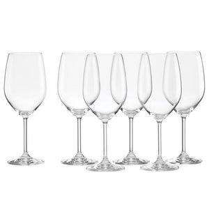 Like New/Unboxed- Lenox Tuscany Classics White Crystal Wine Glasses (Set of 6) Clear (Wine White)