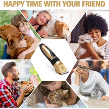 Load image into Gallery viewer, Like New/Unboxed- YIDON Dog Clippers Grooming Kit - Cordless Adjustable Low-Noise Pet Clippers Dog Hair Trimmer Rechargeable (Gold/Black)
