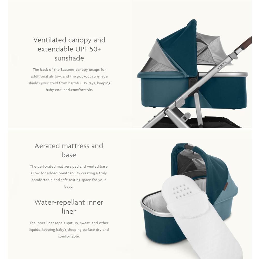 uppababy vista v2 blue melange Like New/Unboxed- UppaBaby Vista V2 Stroller (Gregory Blue Melange) – Fat Panda Express