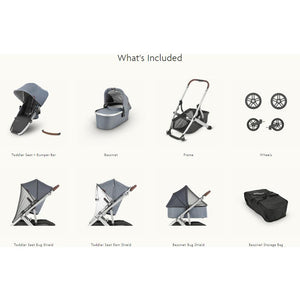 uppababy vista v2 blue melange Like New/Unboxed- UppaBaby Vista V2 Stroller (Gregory Blue Melange) – Fat Panda Express